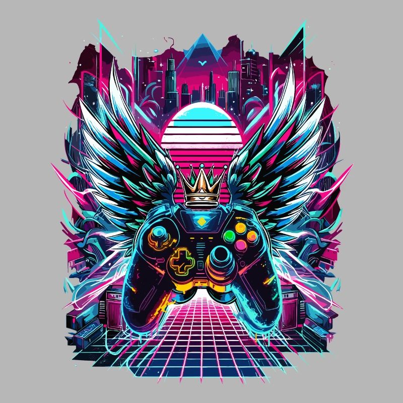 Synthwave Sunset Gamer Controller