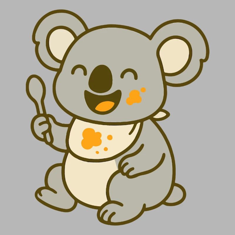 Mignon bébé koala mangeant
