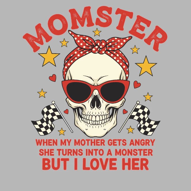 Monstermutter mit retro Skulls Design