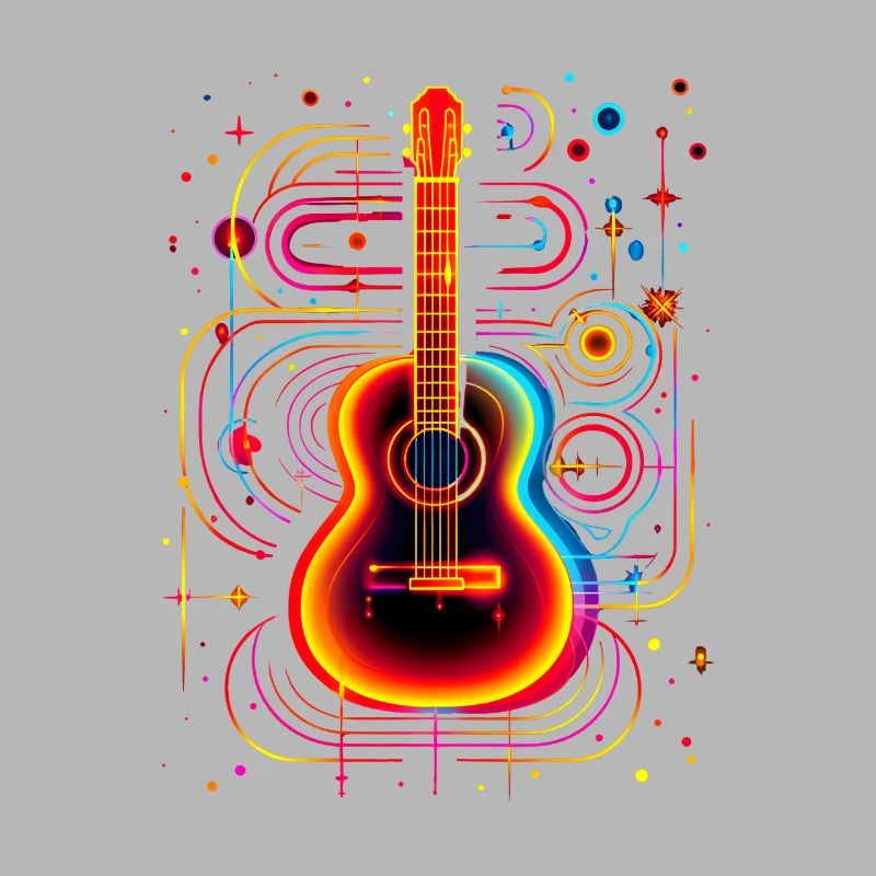 Neon Guitar with Psychedelic Effect