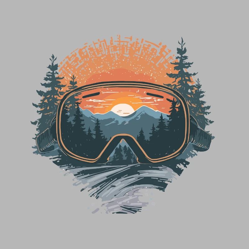 Masque de ski coucher de soleil