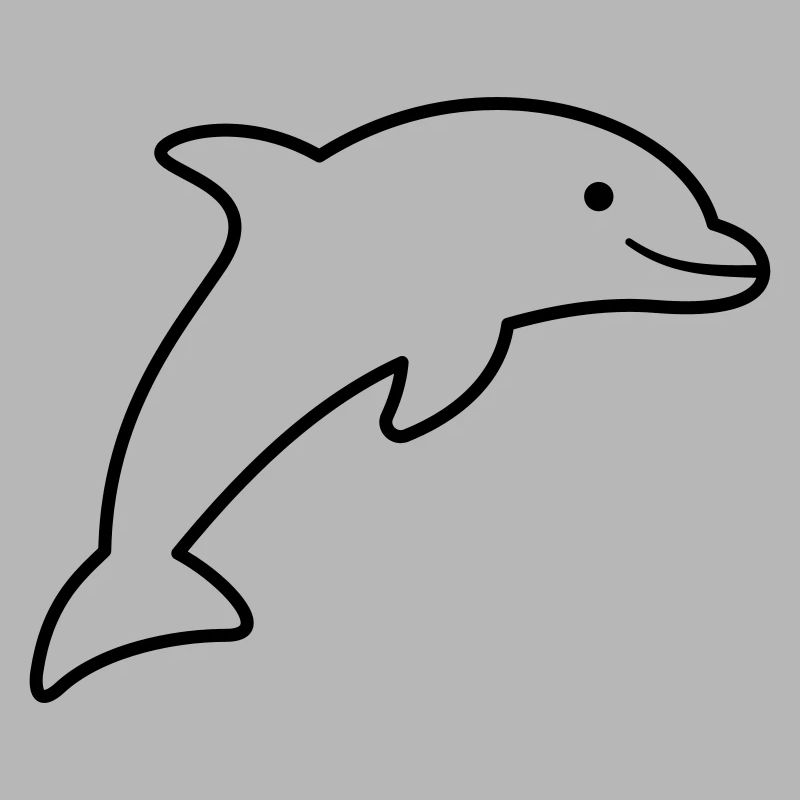 Delfin Symbol Umriss fröhlich springend