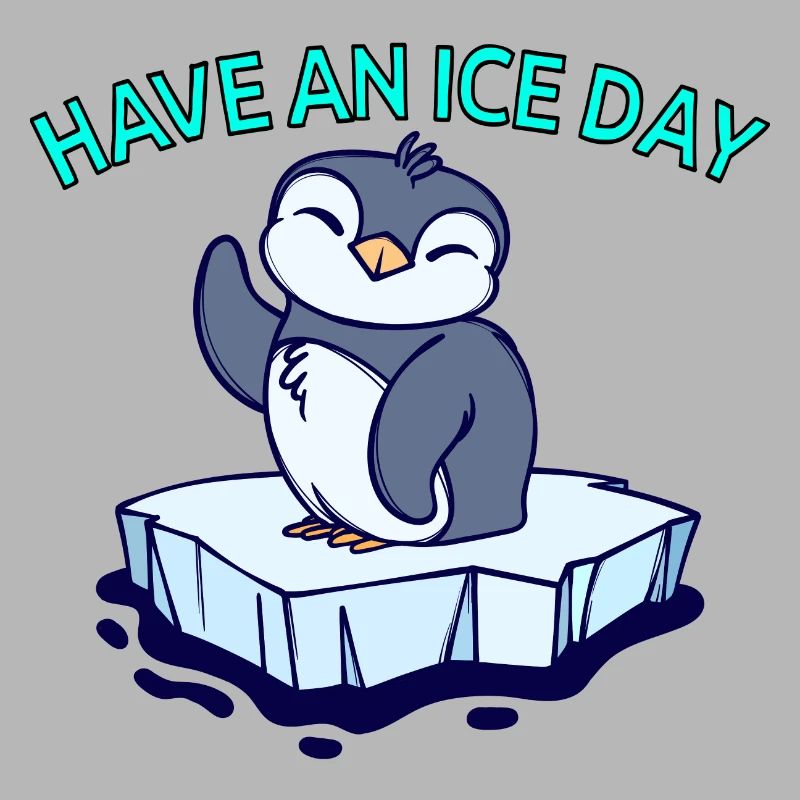 Cool Penguin Ice Statement Uccello Animale Antartide