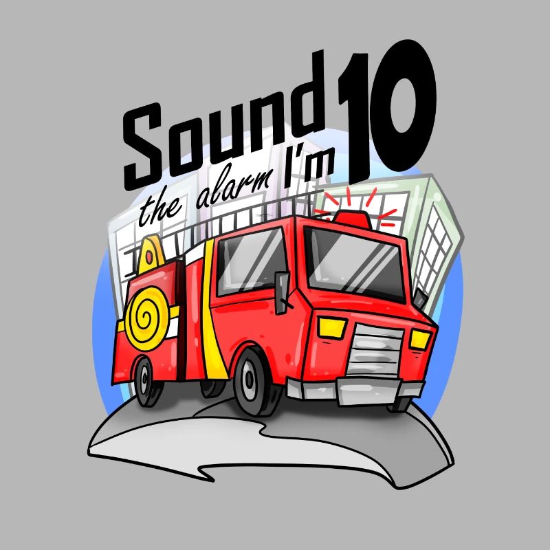 10 years old Young fire brigade fire engine car