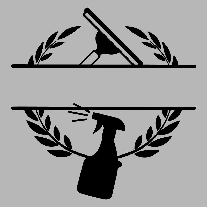 Cleaner windows washer logo laurel wreath