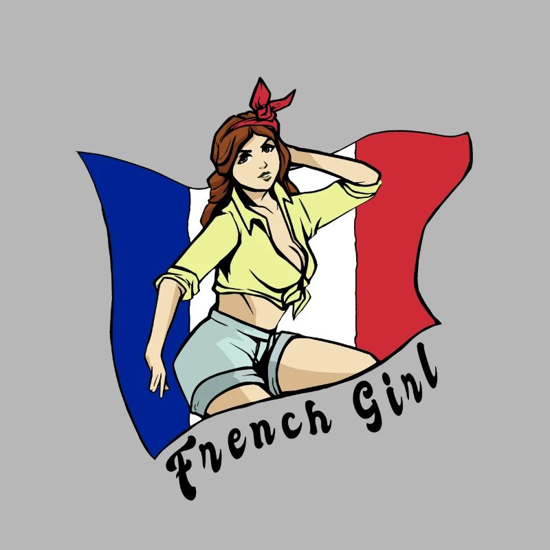 Frankreich Mädchen Flaggen Design