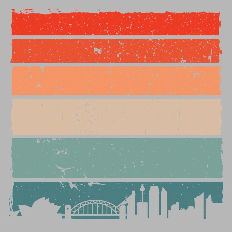 Sunset Gradient City Skyline