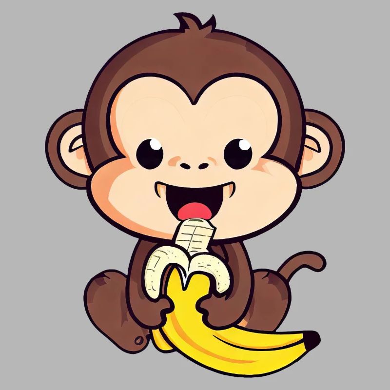cute monkey eats a banana