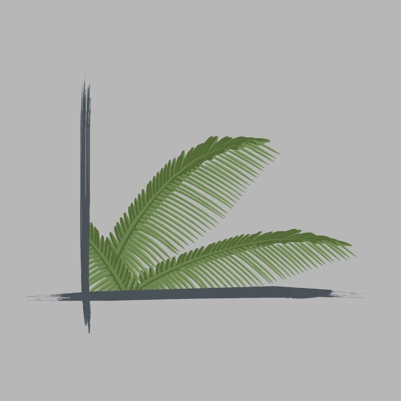 Palm leaves framed in brush frames