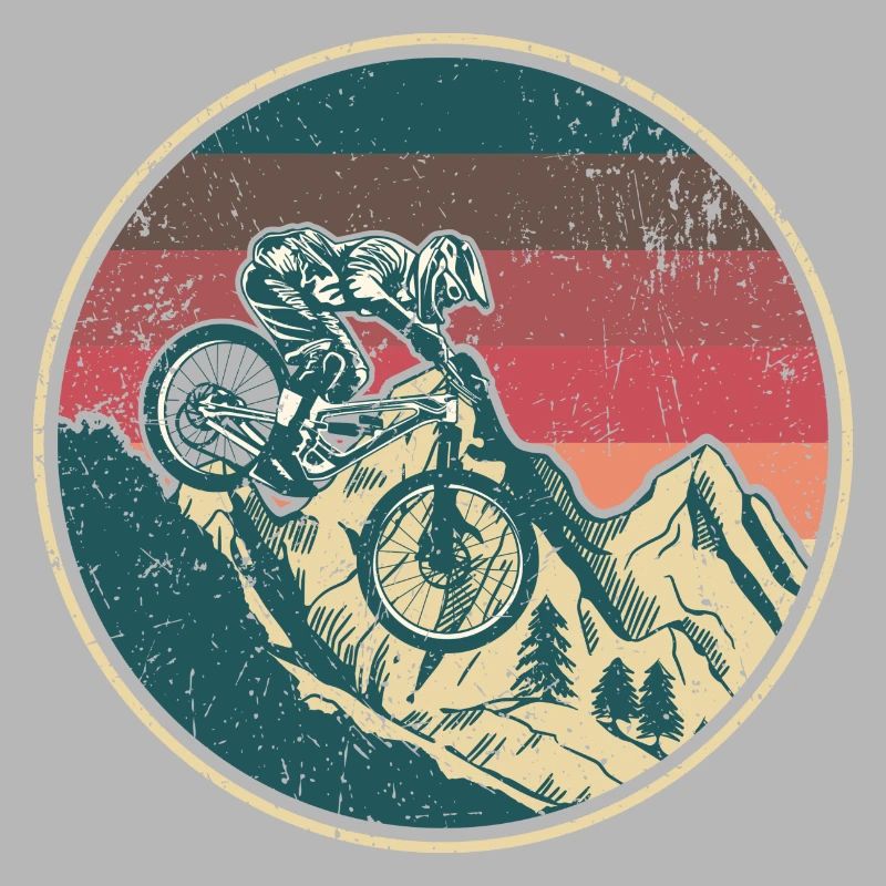 Retro Mountain Biker Crest