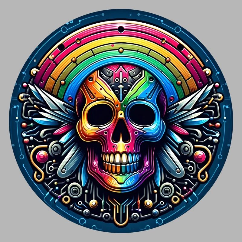 Metallic Rainbow Skull
