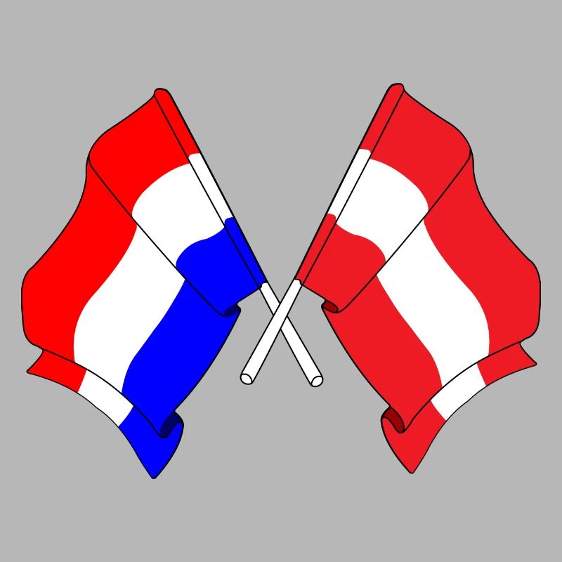 Drapeau Pays-Bas, drapeau Autriche