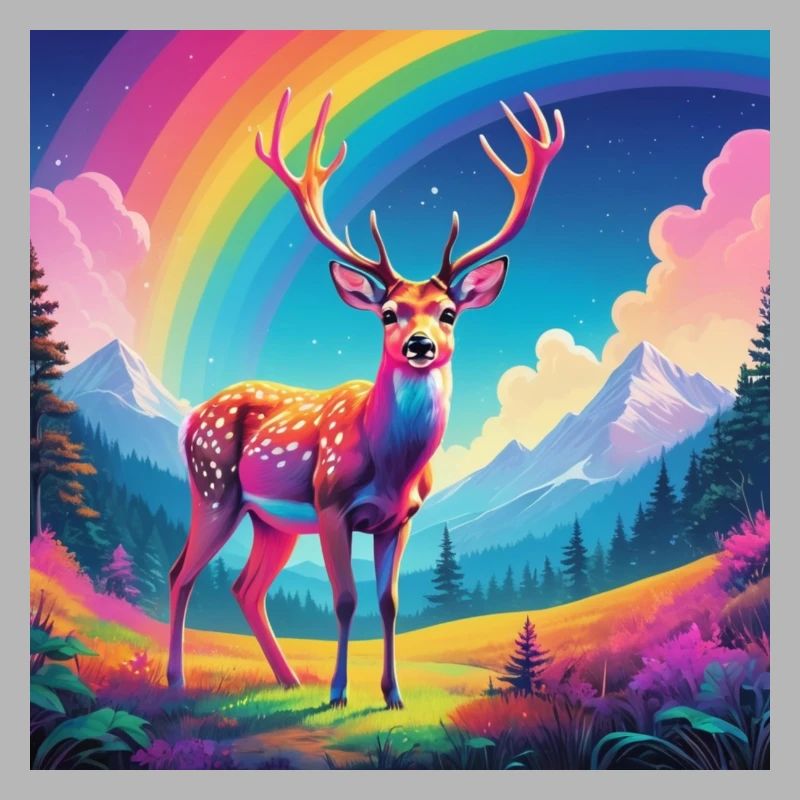 Hirsch mit Regenbogen