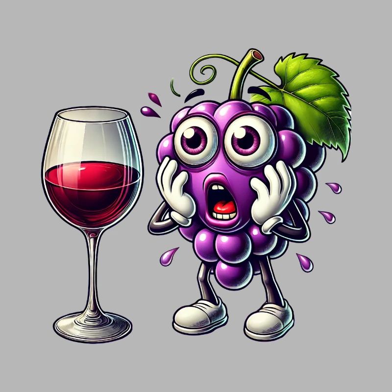 Funny wine grape design