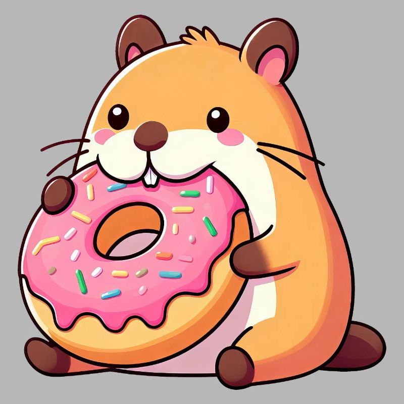 Mignon Capybara Hamster Cochon d’Inde Beignet