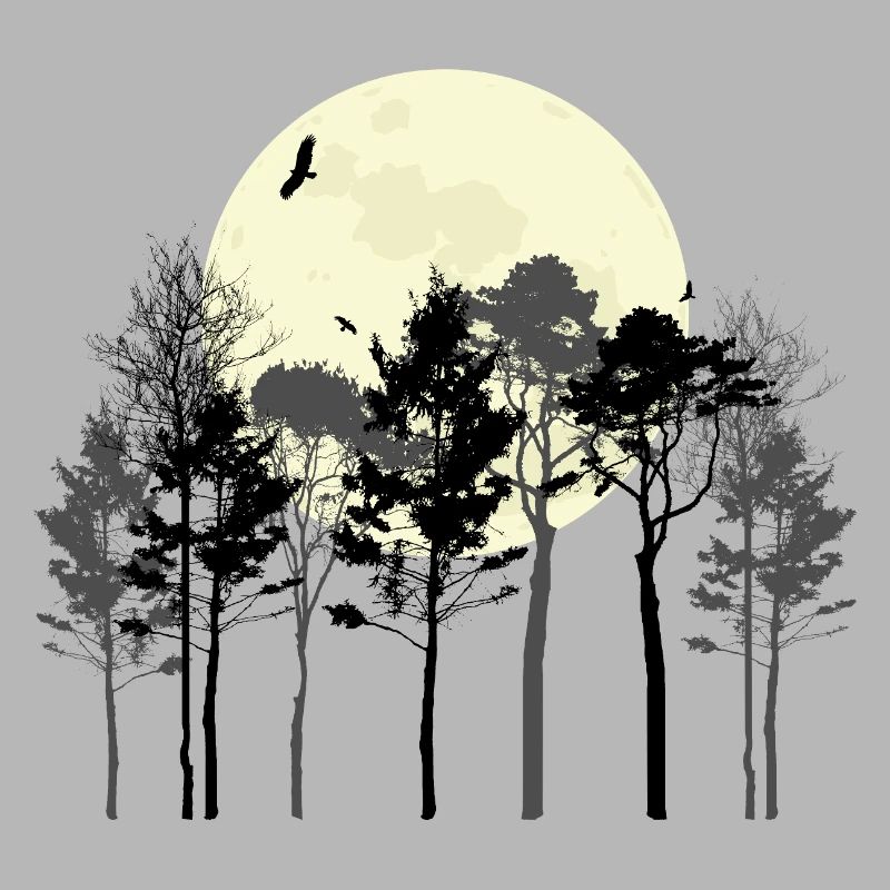 Conception de silhouette de la forêt céleste