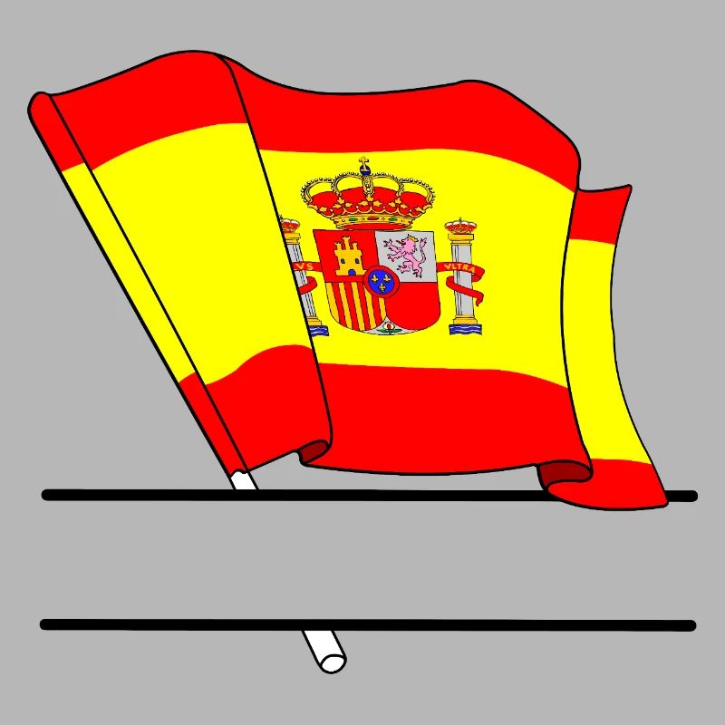Spanische Flagge mit eigenem Text – persönliches Design
