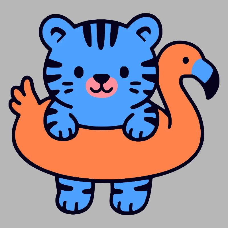 Kleiner schwebender blauer Tiger