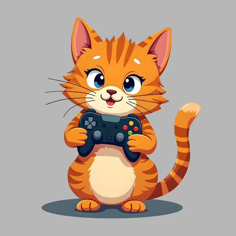 Kitten with game controller