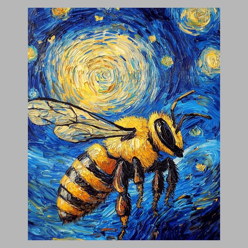 Bee Van Gogh Style Starry Night