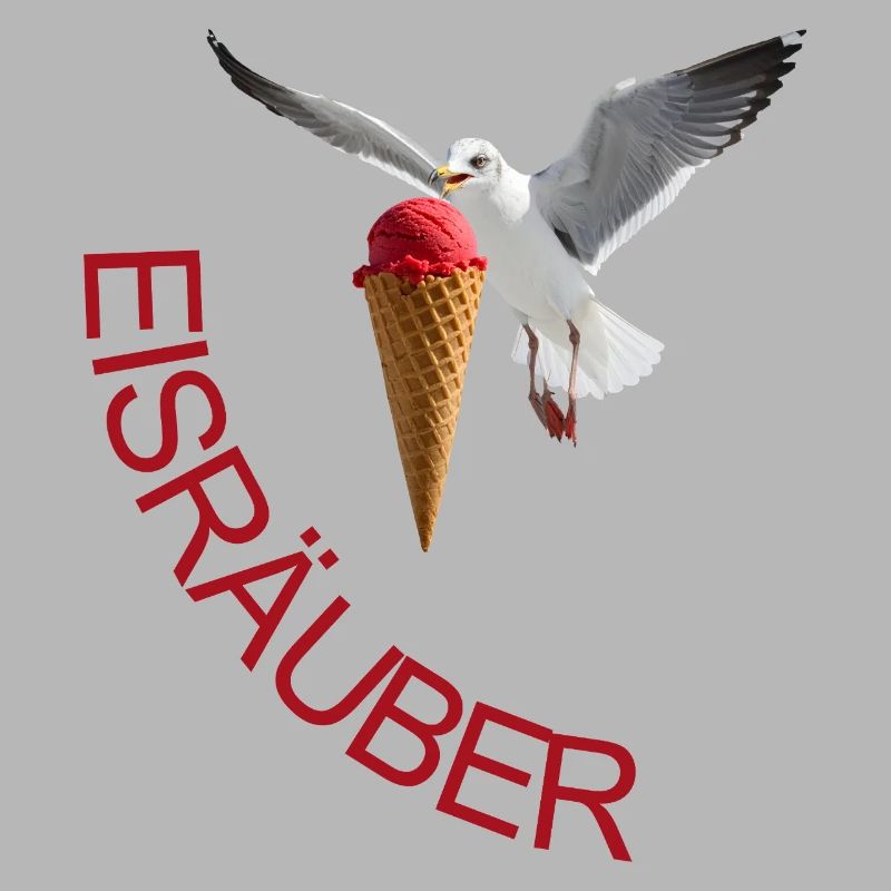 Möwe mit Eiscreme Eisräuber