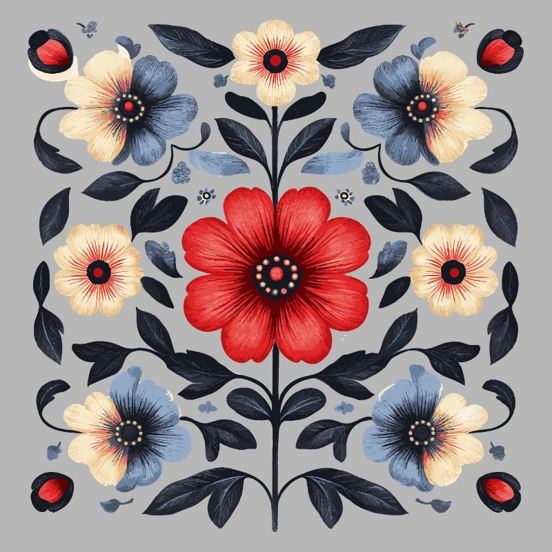 Nordic floral pattern