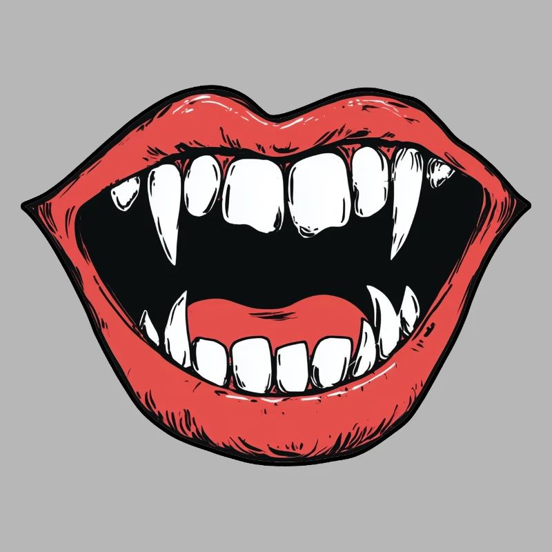 vampire mouth, sharp teeth, bite