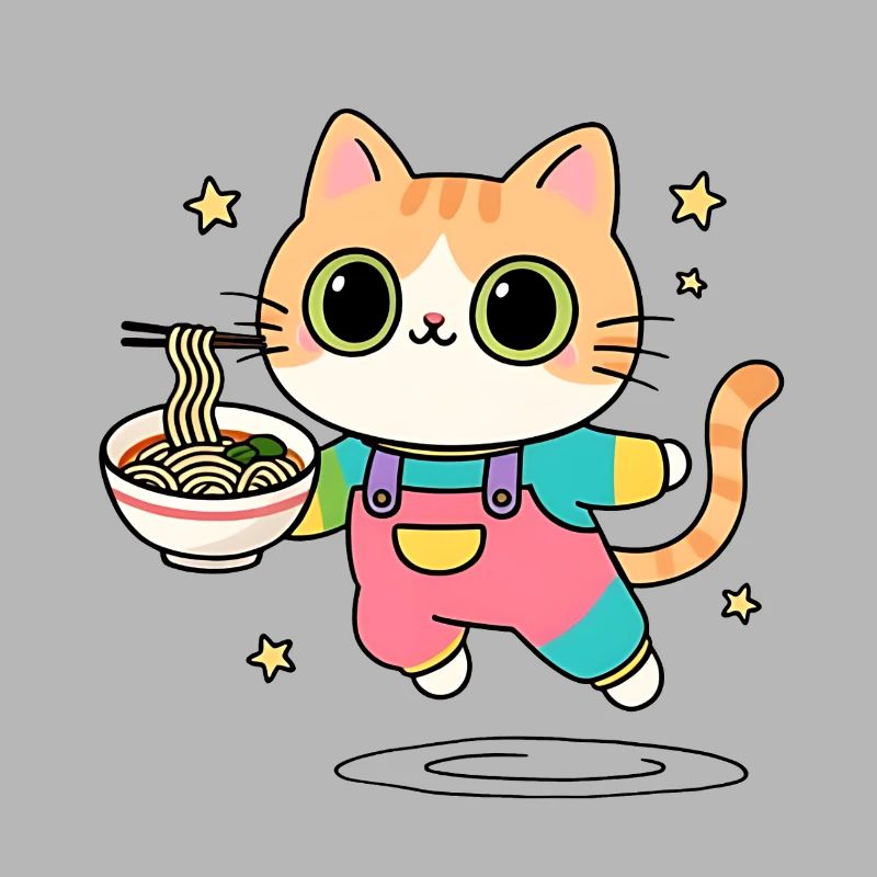 Cat Multicolor Ramen Schüssel