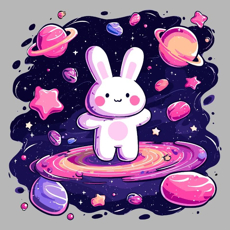 Lapin de l’espace dans la mer des étoiles