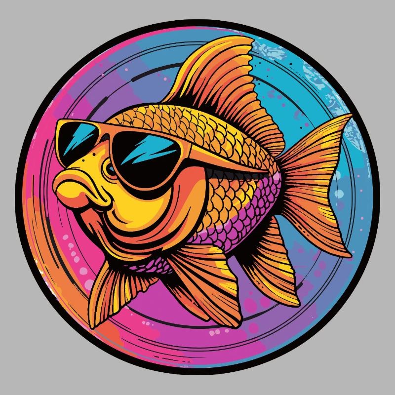 Poisson rouge avec des lunettes de soleil