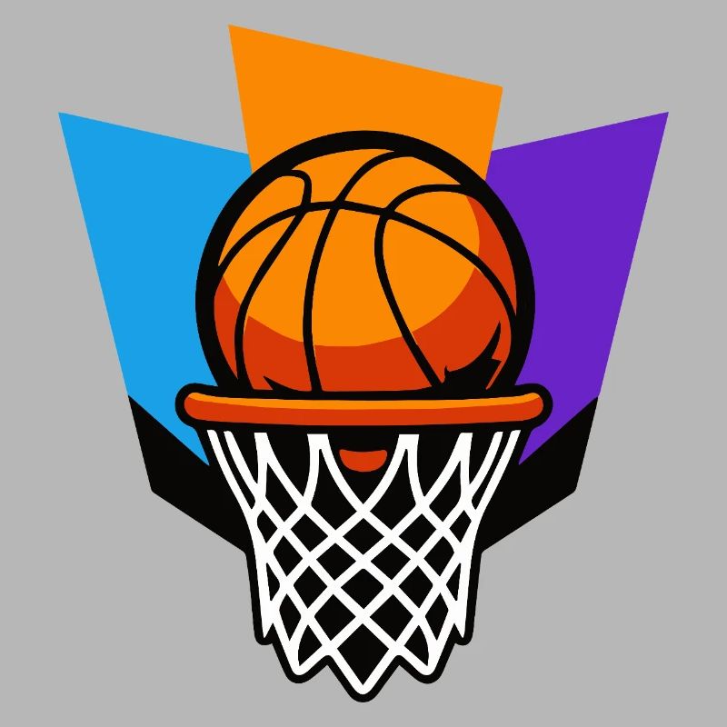 Conception graphique du dunk de panier de basket-ball