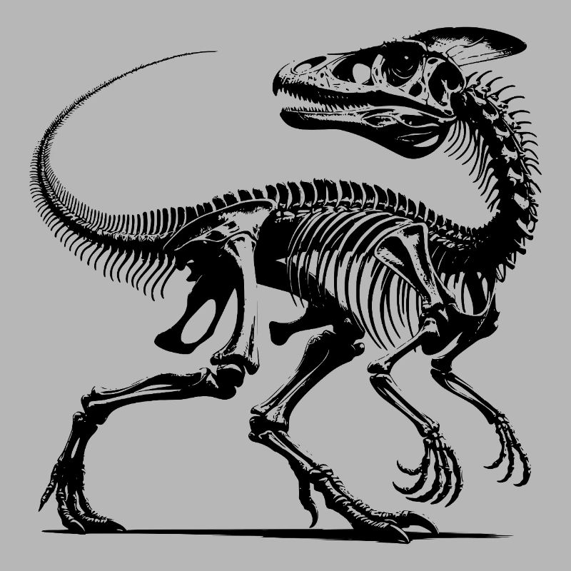 Dinosaur Raptor with Backbone Bones