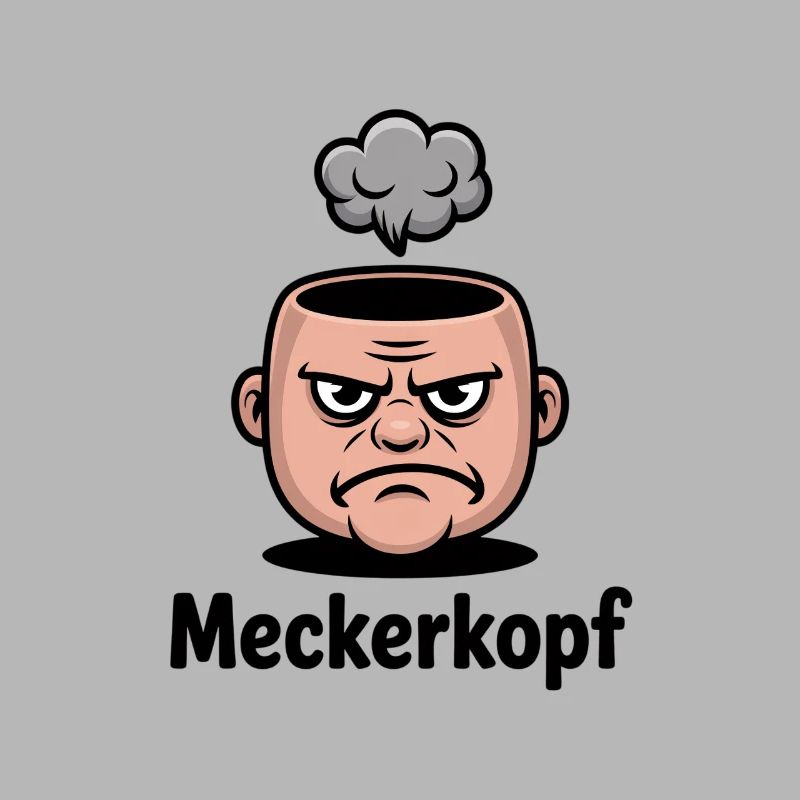Meckerkopf Genervtes Grumpy Comic Gesicht