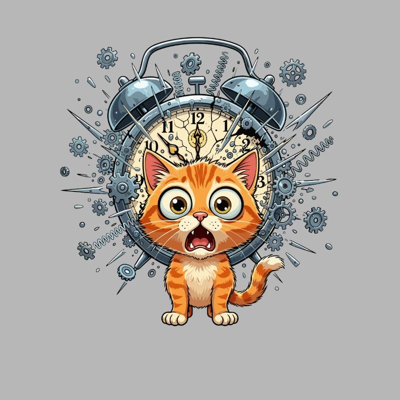 Chat steampunk devant Clockwork