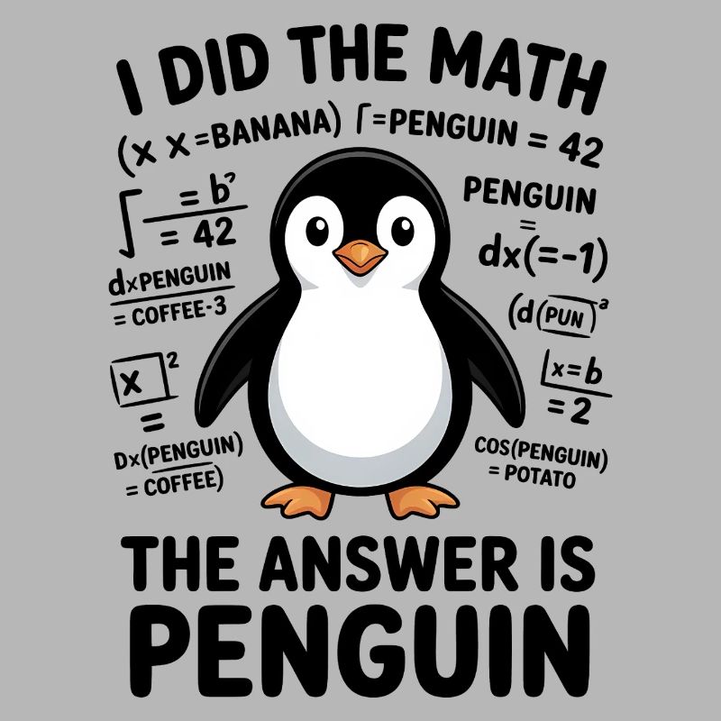 Math Sayings Penguin Funny Math Gift