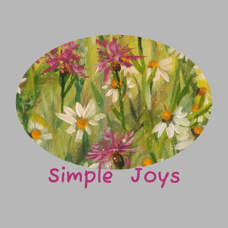 Simple Joys - Wildflower Daisy Meadow Ellipse
