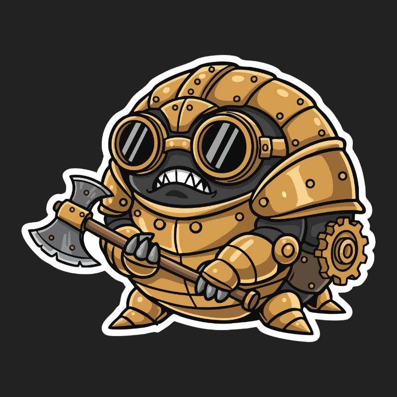Sowbug Warrior Steampunk Axe Copper Armor