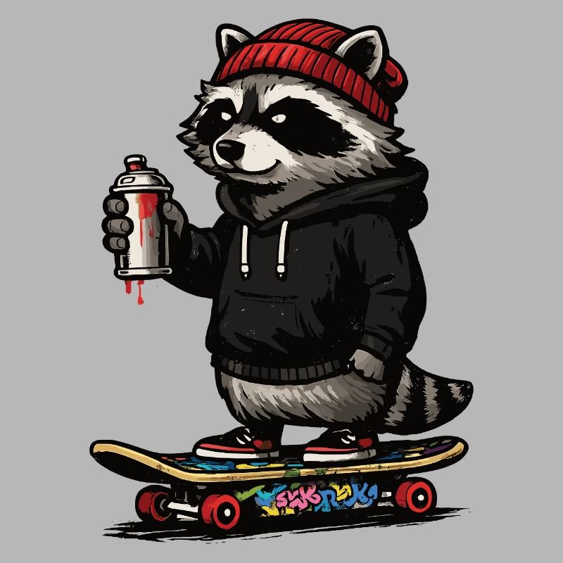 Waschbär Skate Graffiti