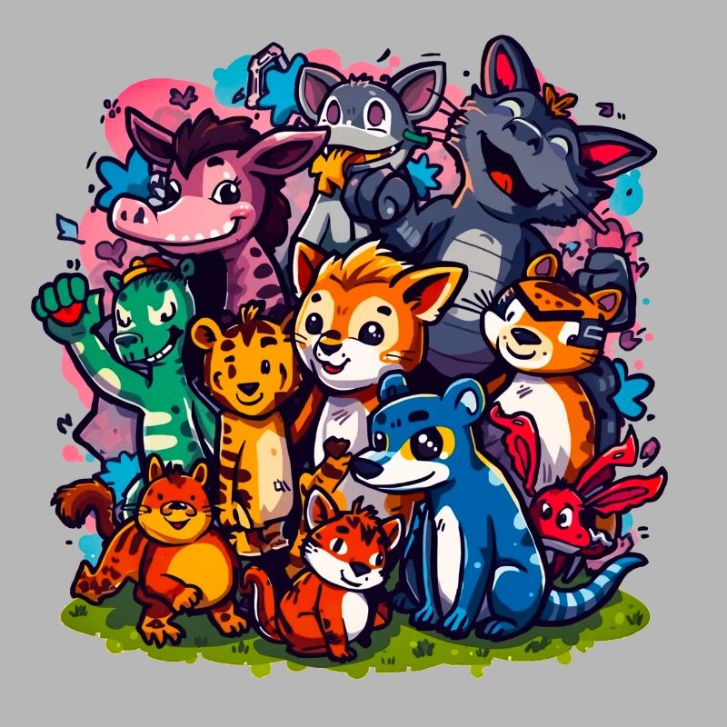 Couleurs de dessins animés du groupe Animals
