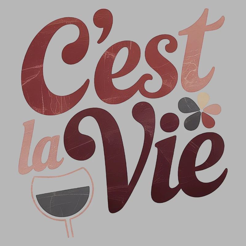 Cest La Vie Weinglas Vintage Frankreich