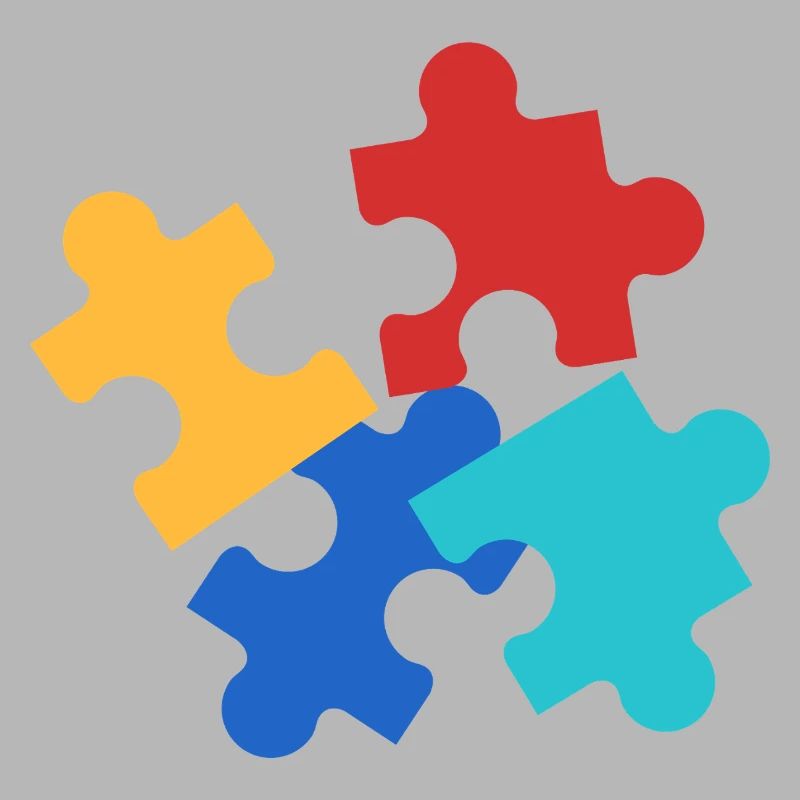 Bunte Puzzleteile Collage