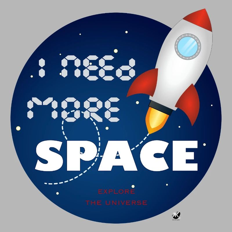 Space rocket in a blue circle illustration