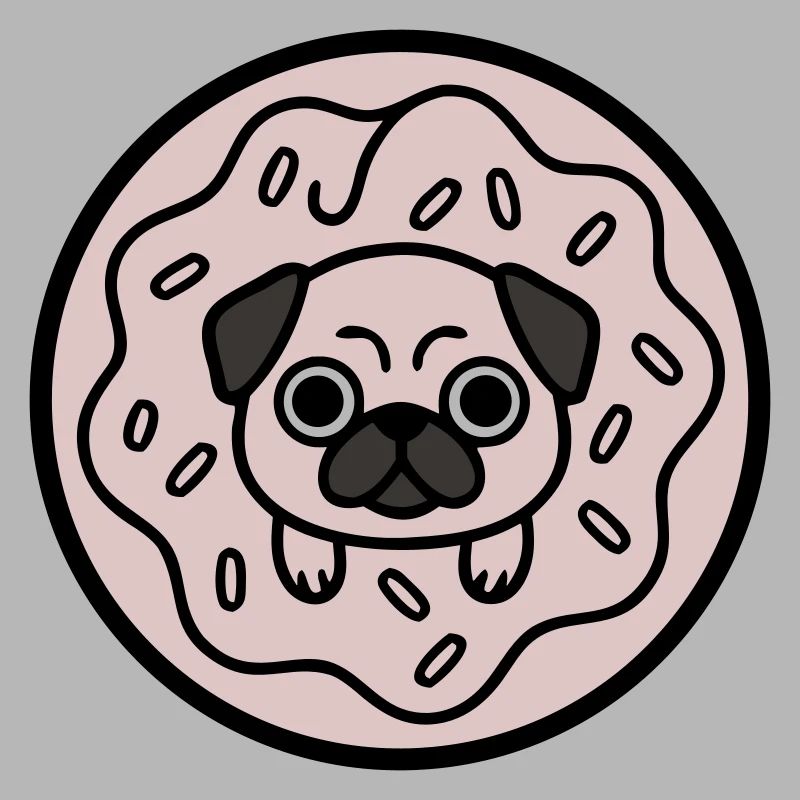 Mops Hund Donut Süßigkeiten