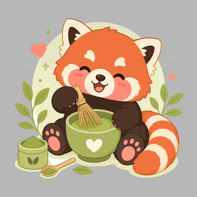 roter Panda Matcha Liebe
