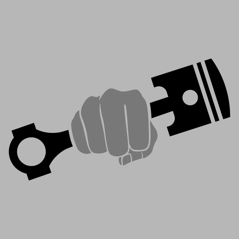 Fist holds engine piston