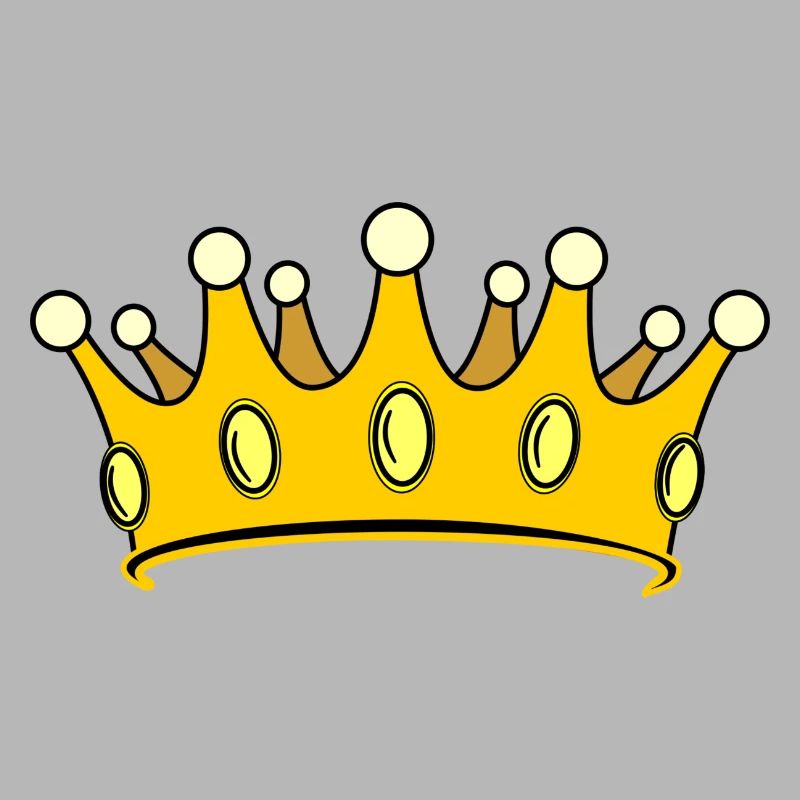 Krone golden mit Perlen.