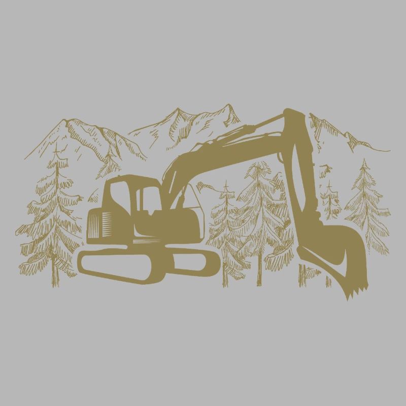 Excavator Silhouette Construction Equipment Operator Work