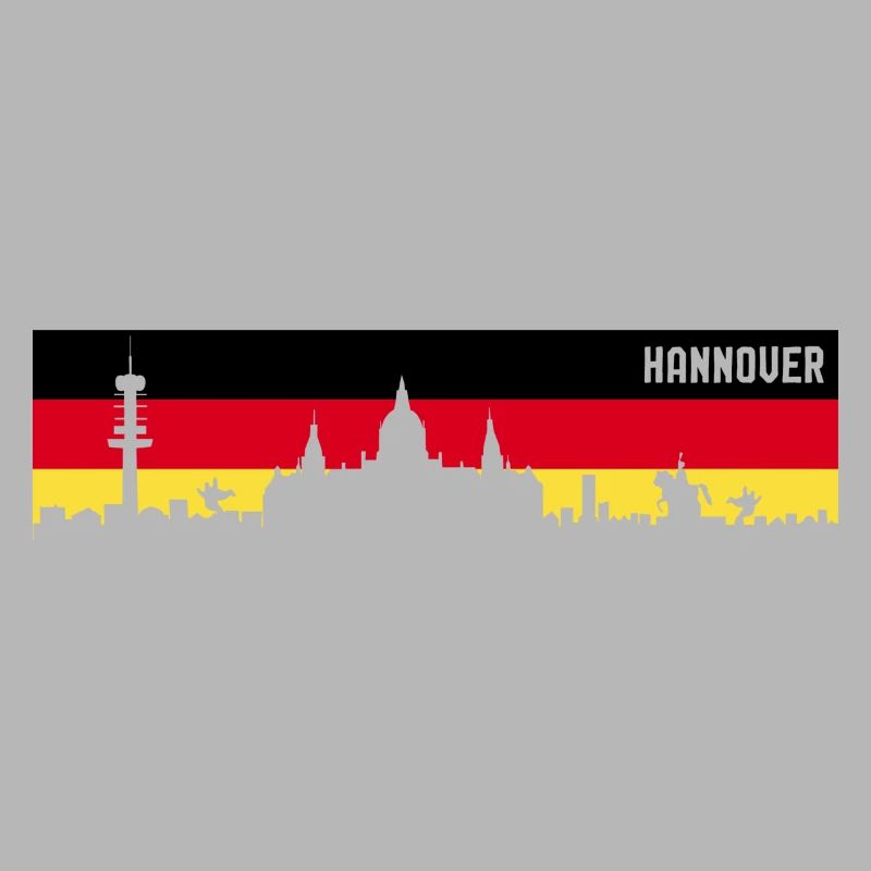 Hanover Germany Flag Lower Saxony Skyline
