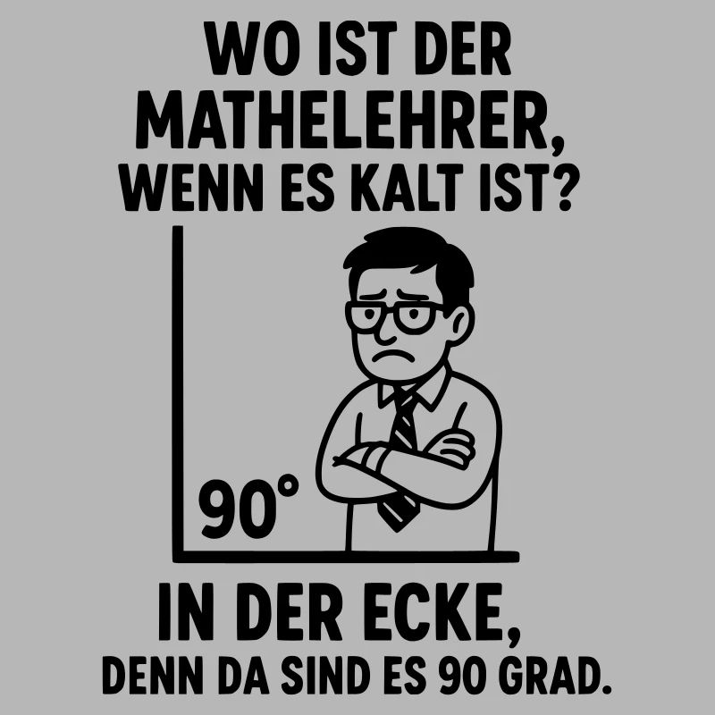 Blague de maths du professeur de coin à 90 degrés