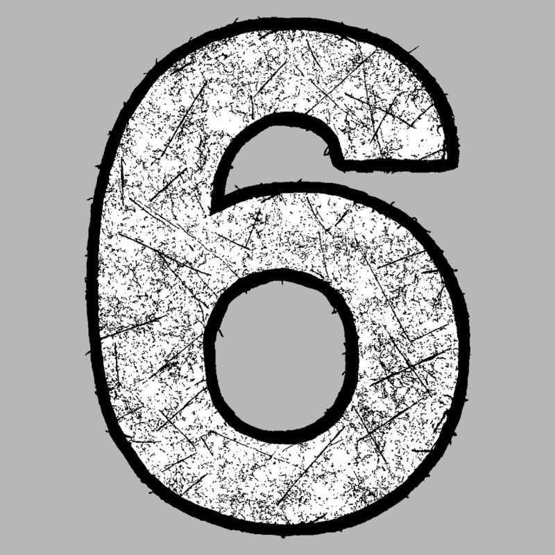 Six chiffres avec texture scratch